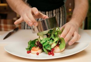 Woman preparing salad